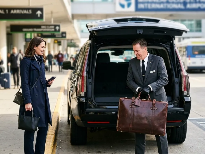 MSP airport transfer black SUV at Minneapolis–Saint Paul airport