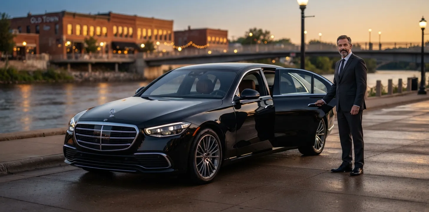 Mankato MN limo service - chauffeur car near Minnesota State University and the Minnesota River - MSP Airport Limo Service