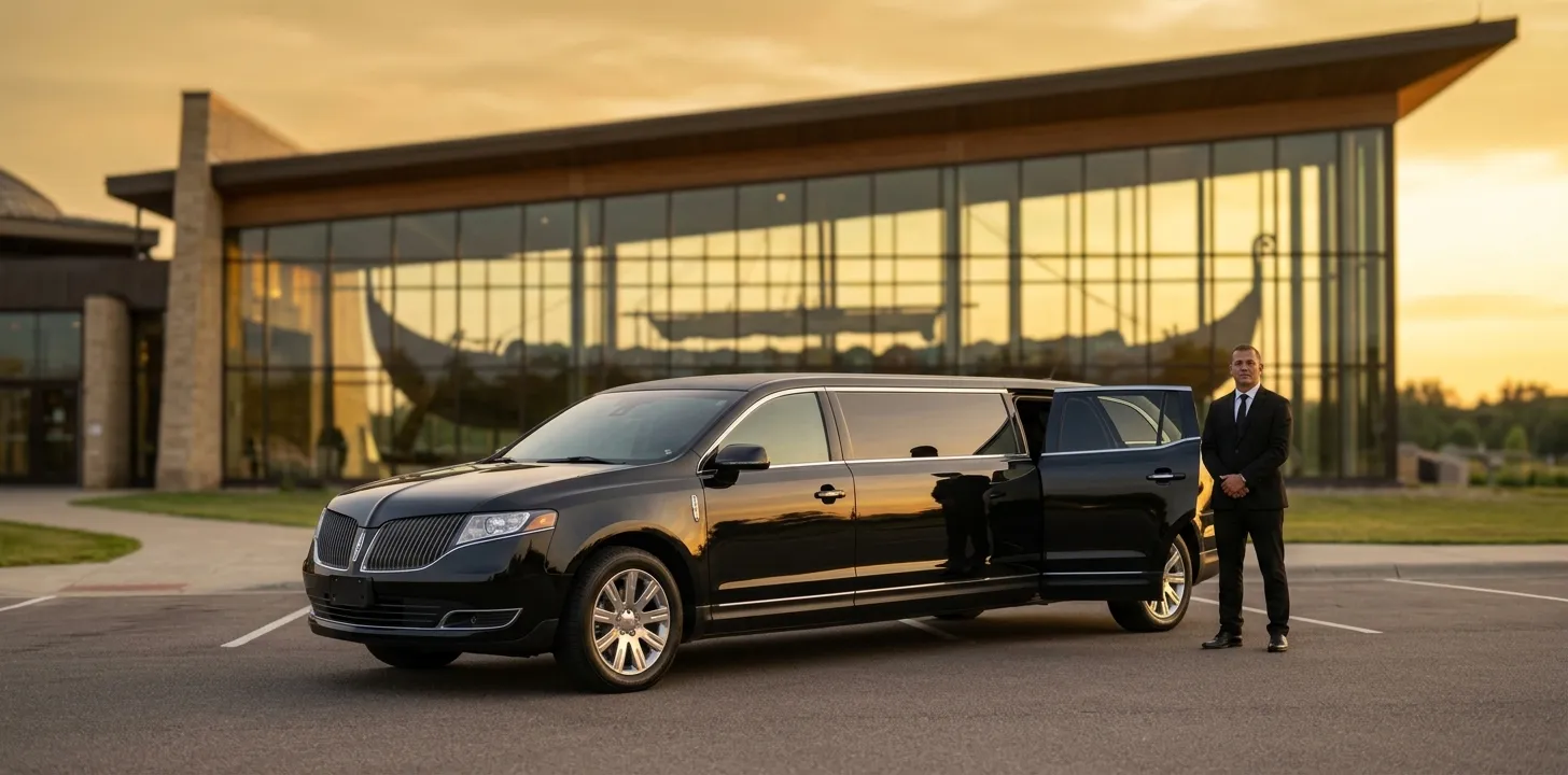 Moorhead MN limo service - chauffeur car near Concordia College and the Hjemkomst Center - MSP Airport Limo Service