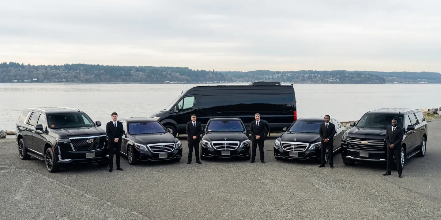 MSP Airport Limo fleet of black SUVs and sedans with chauffeurs