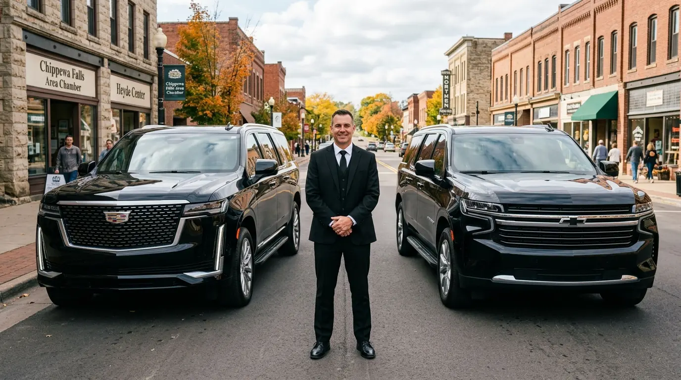 Chippewa Falls to MSP car service - private luxury SUV from Chippewa Falls, Wisconsin to MSP Airport - MSP Airport Limo Service