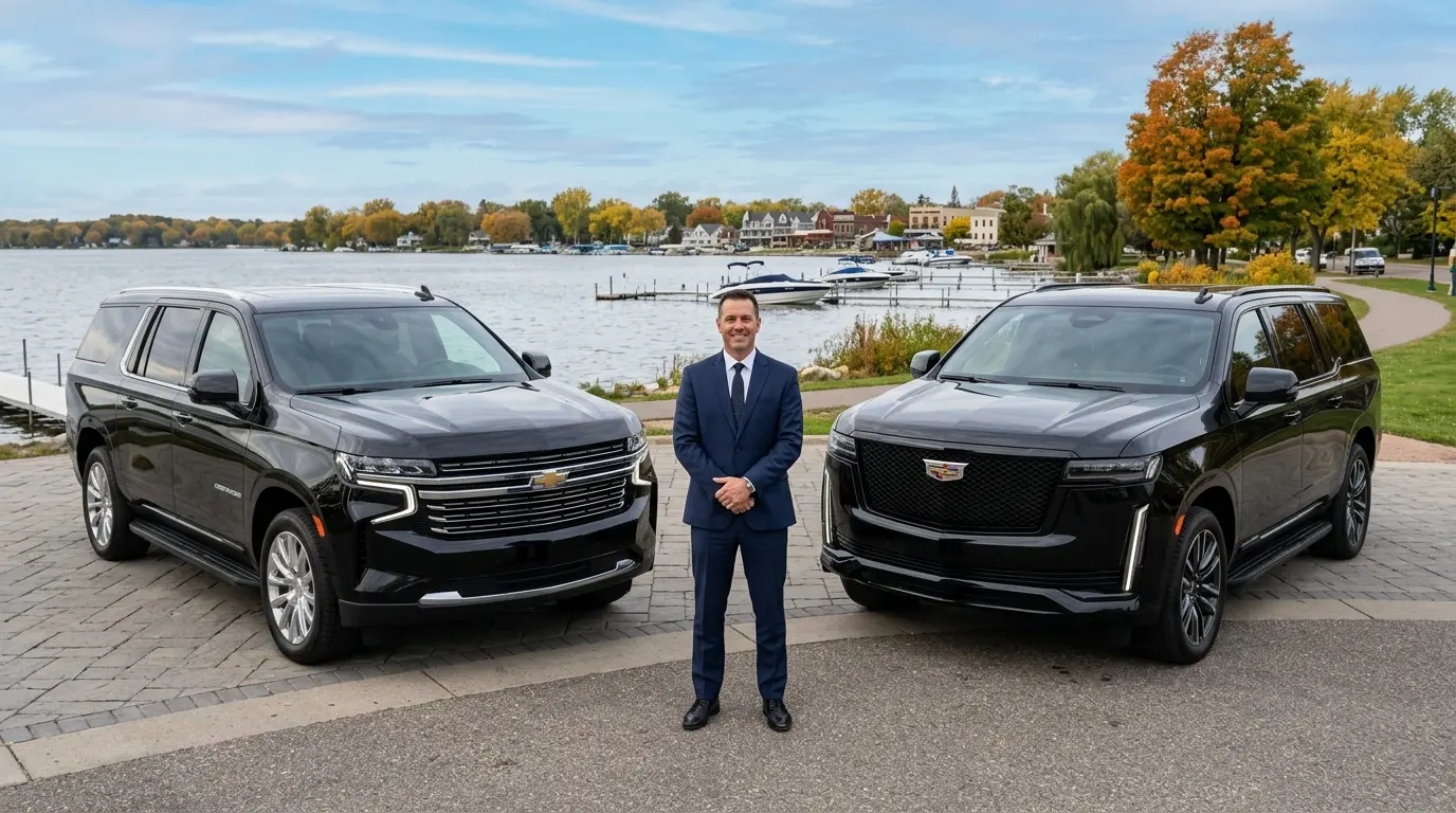 Waconia to MSP car service - chauffeured black SUV in Waconia, Minnesota - MSP Airport Limo Service
