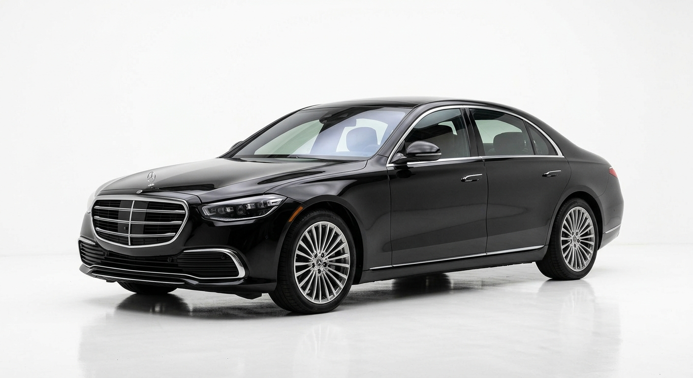 Black Mercedes S-Class luxury sedan for MSP airport limo service